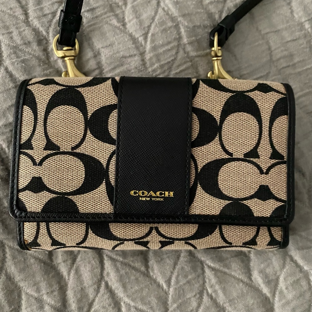 Coach “Signature C” Wallet with Purse Strap